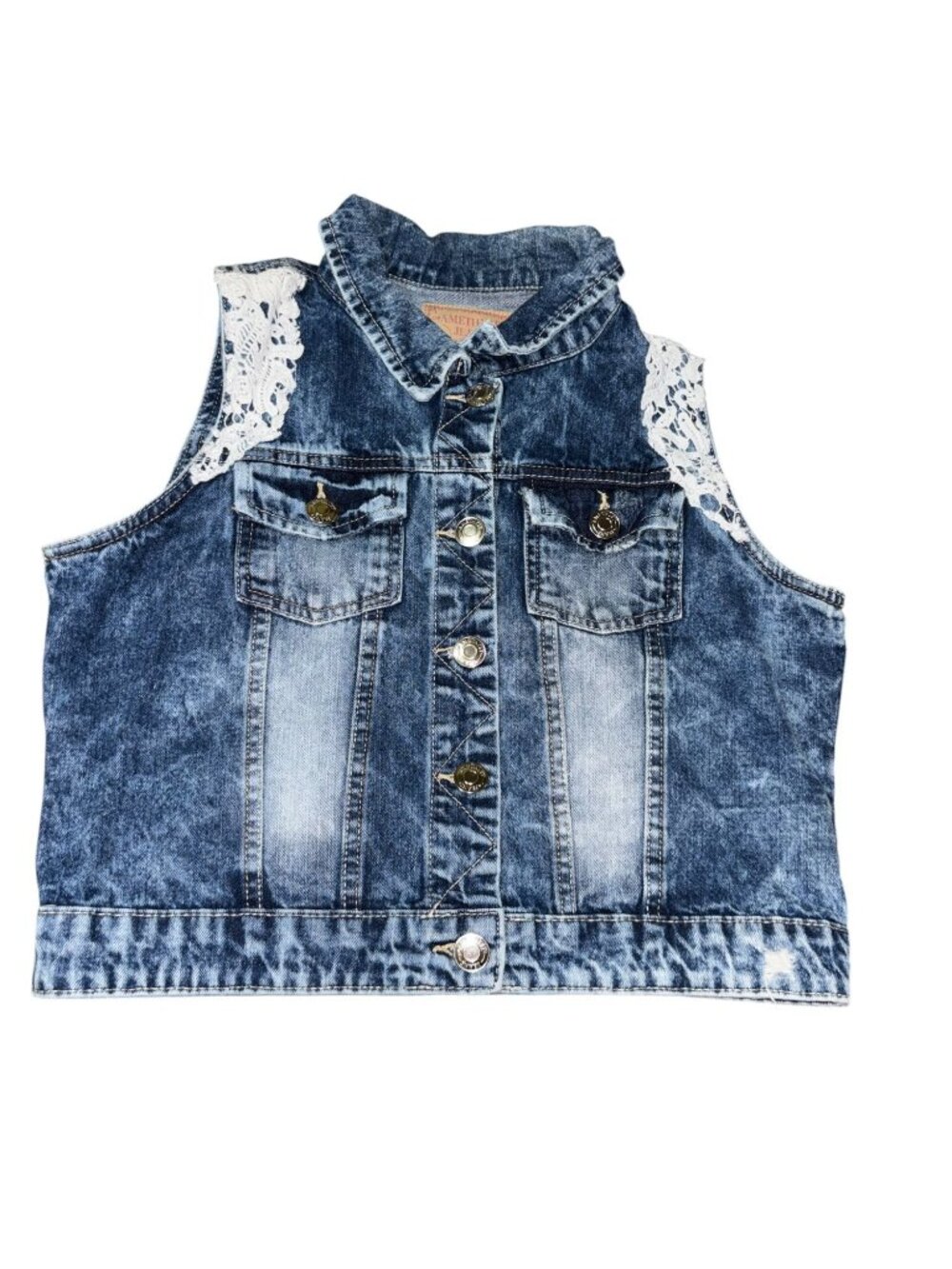Amethyst Jeans Lacy Denim Vest Youth XL